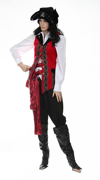 Piratenkostüm Damen Rot im Kostümverleih Fantastico mieten - Fantastico